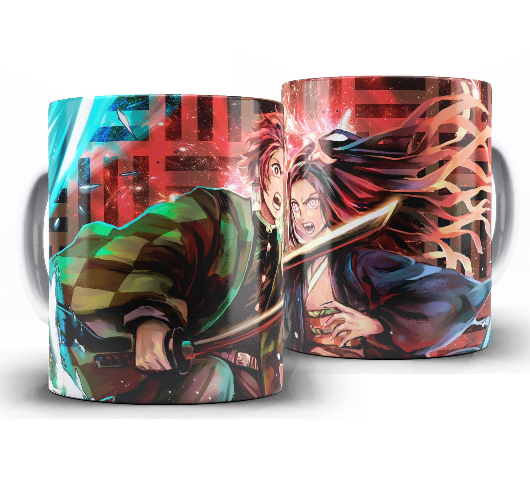 Caneca Anime - Demon Slayer Kimetsu no Yaiba W35 - Nezuko e Tanjiro